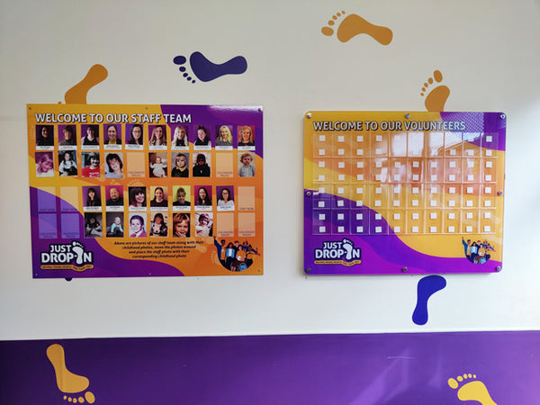 Staff Photo Boards for Charity Charities welcome board